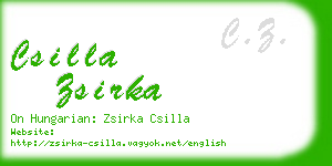 csilla zsirka business card
